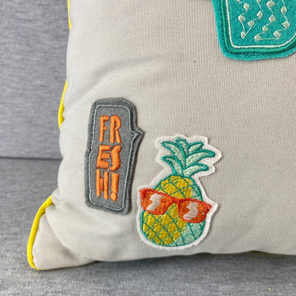 Summertime Fres!! Cute Cactus Pineapple Palm Tree Throw Coach Bed Pillow Retired - Picture 2 of 8